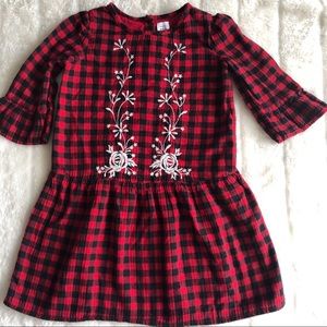 Gap buffalo plaid checkered girls dress